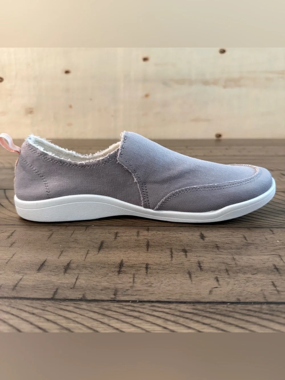 New Vionic Malibu Grey Canvas Slip-On Comfort Sneakers
